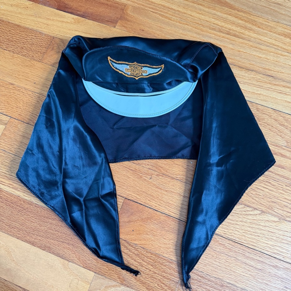 Vintage 1940s Ladies Harley Davidson Motorcycle Scarf Bonnet Hat Cap Biker Rare